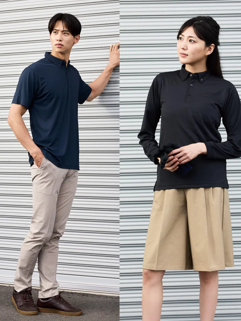 汗ジミ防止ボタンダウンポロ