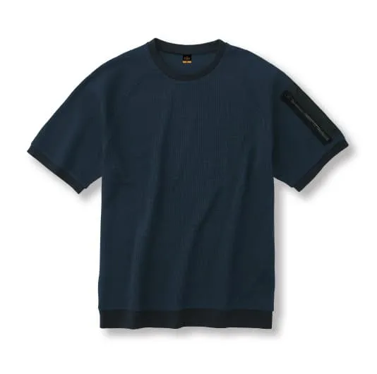 帯電防止ワッフル半袖Tシャツ 帯電防止ワッフル長袖Tシャツ 1.ネービー