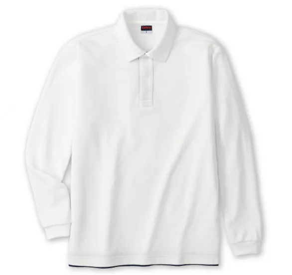 スナップ釦レイヤードポロ 90.ホワイト×ネービー