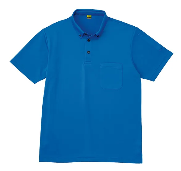 帯電防止  ボタンダウンポロ 8.Rブルー
